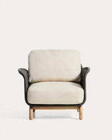 Beżowy tapicerowany fotel ogrodowy Alipa – Kave Home