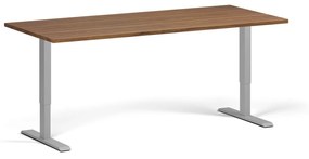 Stół z regulacją wysokości, 1 silnik, 745 - 1235 mm, blat 1800 x 800 mm, podstawa szara, orzech