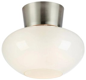 Biała/w kolorze srebra lampa sufitowa ze szklanym kloszem Malaga – Markslöjd
