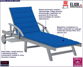 Granatowy ogrodowy leżak G6-B02