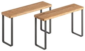 Drewniane dodatkowe półki w czarno-naturalnym kolorze 2 szt. 27x8 cm York – Metaltex