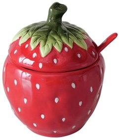 Słoik na dżem dekoracyjny truskawka STRAWBERRY, 380 ml