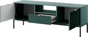 NAYA Szafka RTV 154 zielona (LABRADOR) | czarny stelaż