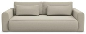 Beżowa aksamitna rozkładana/ze schowkiem sofa 238 cm Kapua – Makamii