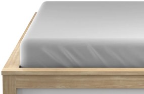 PrzytulneMieszkanie.pl Prześcieradło z mikrofibry z gumką jasnoszare 90 x 200 cm