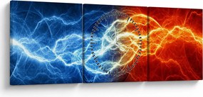 Obraz napięcia elektrycznego (z zegarem) (90x30 cm)