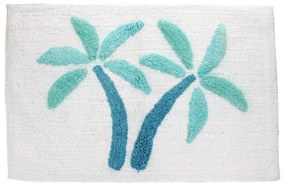 Biało-niebieski dywanik łazienkowy 50x80 cm Palm Trees – Rex London