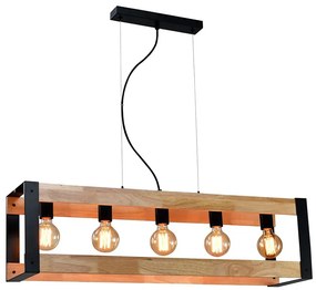 Industrialna lampa wisząca z drewnianymi elementami - T022 - Kavo