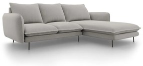 Jasnoszara sofa narożna Cosmopolitan Design Vienna, prawostronna