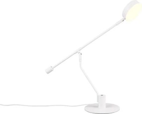 Lampa stołowa LED z elastyczną konstrukcją w matowym białym kolorze (wysokość 64 cm) Manduro – Trio