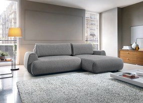 Masseno Narożnik ZEST z funkcją spania i pojemnikiem na pościel Narozniki L, Rozkładana sofa - Szary, PUENTE 94