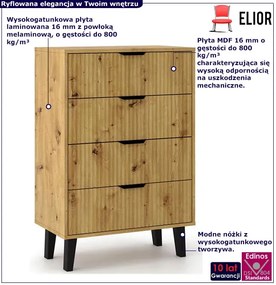 Komoda i na nóżkach z 4 szufladami dąb artisan M1-M63
