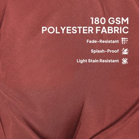 Outsunny Zestaw 4 Poduszek na Krzesła 108 x 50 x 5 cm z Paskami, Do Użytku Zewnętrznego i Wewnętrznego Bordowy