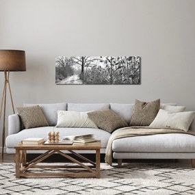 Obraz - Pola w zimie (z zegarem) (90x30 cm)