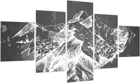 Obraz - Ilustracja gór (125x70 cm)