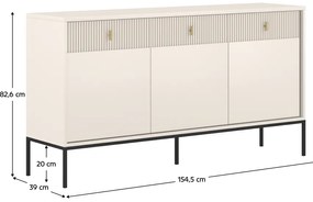 Komoda MAGIRA 3D3S, kremowa