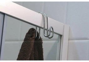 AQUALINE 37030 wieszak na zasłonę prysznicową  podwójny, srebrny
