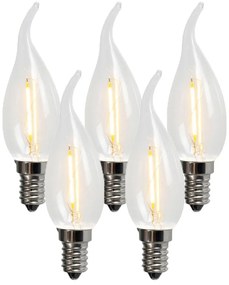 Zestaw 5 żarówek LED z włóknem żarowym E14 BXS35 1W 100LM 2200K