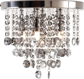 Klasyczna lampa sufitowa czarna z dymionym szkłem - Medusa