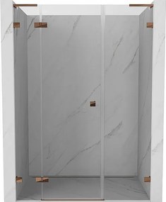 Mexen Lunar L drzwi prysznicowe uchylne lewe 160 cm, transparent, różowe złoto - 834SL-160-050-60-00-L