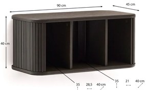 Ciemnobrązowa wisząca szafka pod umywalkę w dekorze jesionu 90x40 cm Mailen – Kave Home