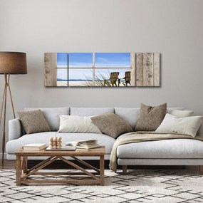 Obraz - Okno z widokiem na plażę (170x50 cm)