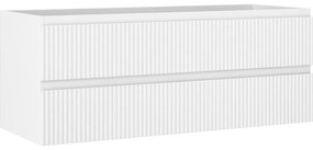 Mexen Rivel szafka łazienkowa podumywalkowa 120 cm, 2 szuflady, ryflowana , biała mat - 91A20-12047-2-BFF01