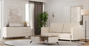 Stolik Cordoba | Beżowy | 110x63x37 cm | Minimalistyczny Design 2 Szuflady