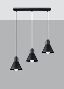 Lampa wisząca TALEJA 3 czarna SOLLUX  LIGHTING