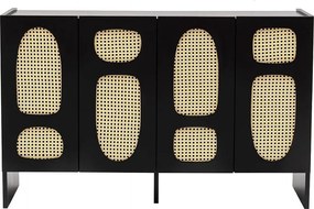 Komoda – 120 cm x 80 cm x 40 cm – Czarna – Płyta wiórowa pokryta melaminą