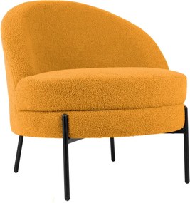 Fotel z materiału bouclé w kolorze ochry Noble – Leitmotiv