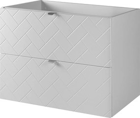 Meble łazienkowe, Biały Mat, 80 x 57 x 46 cm, uchwyty srebrne