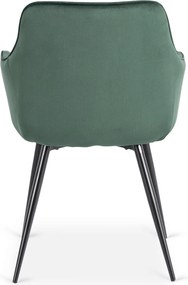 Krzesło Tapicerowane do Salonu MODESTO Zielone Welurowe Nowoczesne Loft