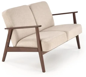 MILANO 2S sofa 2-osobowa beżowy drewno tkanina vintage tradycyjny