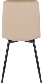 Zestaw Stół Okrągły LAUREN 80 cm Dąb Złoty/Czarny i 4 Krzesła ROBIN Beżowe