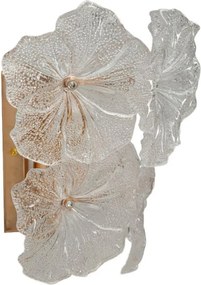 Szklany kinkiet w kolorze złota Ibiscus – Mauro Ferretti