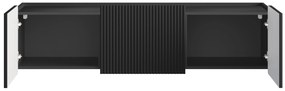 Szafka RTV Malmi 150 cm wisząca - czarny mat / czarny