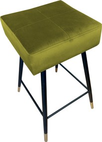 Hoker MAX krzesło barowe tkanina Welur podstawa metalowa : Kolor nogi - Czarno-złota stożek, Kolor tkaniny - VELVET - BL75, Typ siedziska - Siedzisko stałe