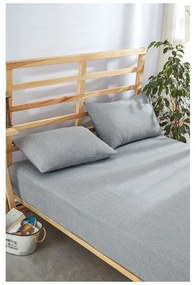 Szary bawełniany zestaw prześcieradła z gumką i poszewki na poduszkę 180x200 cm – Mila Home