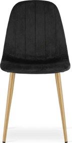 Czarne tapicerowane krzesło do stołu F6-R19