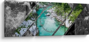Obraz - Dzika przyroda (z zegarem) (90x30 cm)