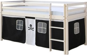 Łóżko piętrowe 90x200 cm Czarny Pirat