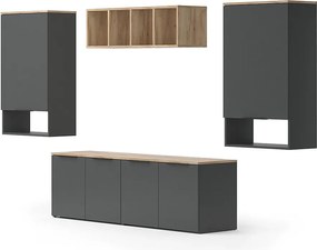 Szafka ścienna antracyt 80x40x50 wido
