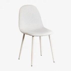 Tapicerowane Krzesło Jadalniane Glamm Kremowa & Sztruksu Beżowy Len & Sztruksu - Sklum