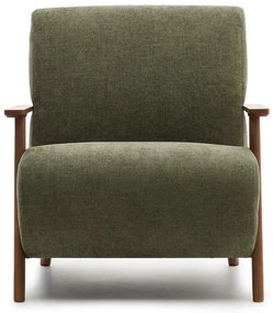 Zielony fotel z tkaniny szenilowej Meghan – Kave Home
