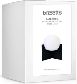 Czarna metalowa lampa stołowa LED ze ściemniaczem z plastikowym kloszem (wysokość 16 cm) Cardamom – Bizzotto
