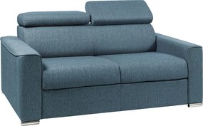 Kanapa rozkładana 2-osobowa VIZIR typu express z tkaniny – kolor niebieski – pow. spania 120 cm – materac 16 cm z pamięcią kształtu