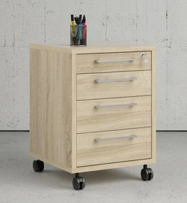 Kontenerek 4-szufladowy na kółkach Prima 4 dąb sonoma