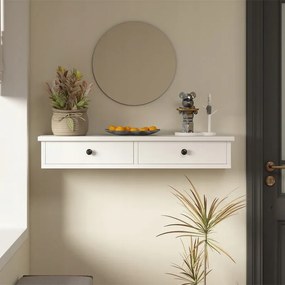 Półka wisząca z szufladami biała nowoczesna loft sypialnia ścienna 64 cm