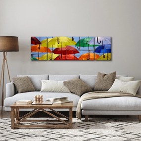 Obraz kolorowych parasoli (170x50 cm)